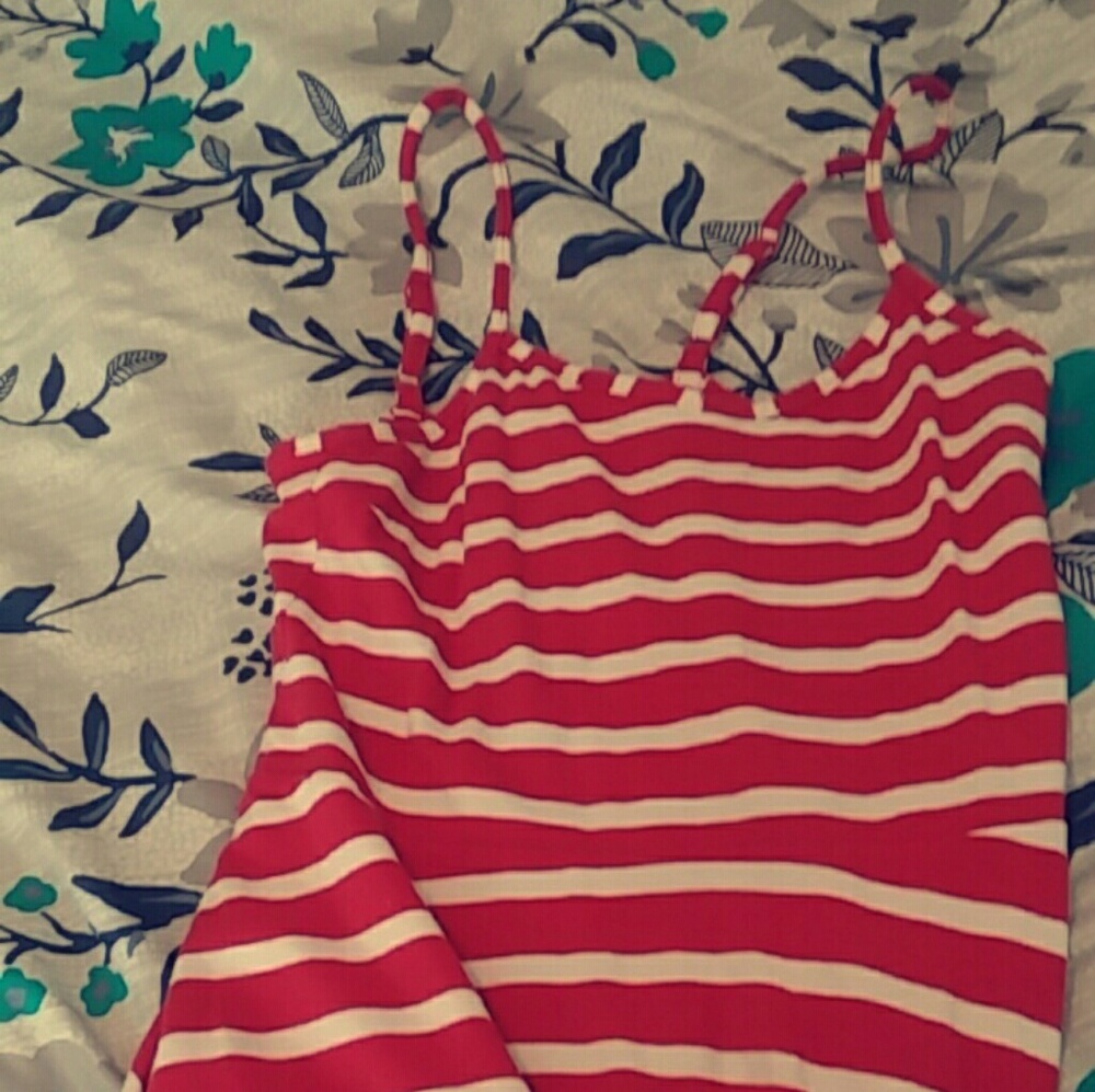 Red and white stripes dress